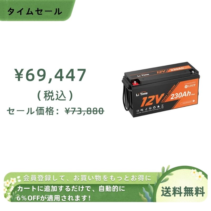 LiTime 12V 230Ah Plus リン酸鉄リチウムイオンバッテリー Amazon | LiTime 12V230Ah Plus リン酸鉄リチウムイオン