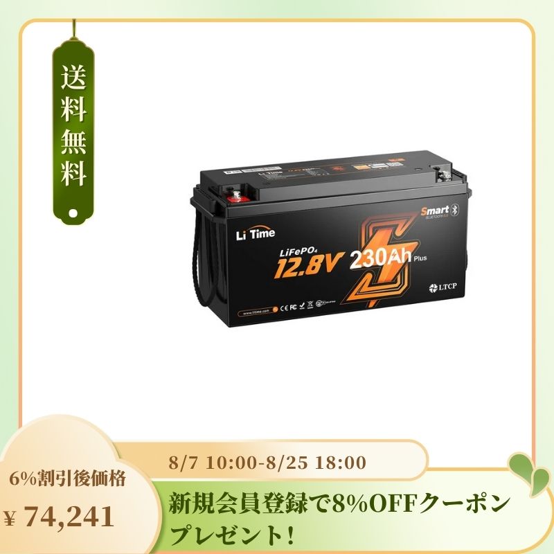 12V 230Ah Bluetooth内蔵 リン酸鉄リチウムイオンバッテリー