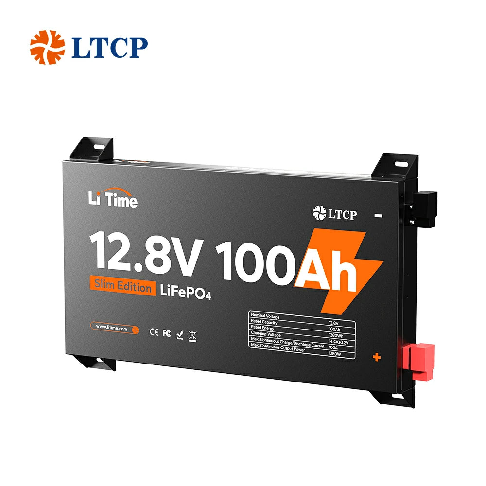 LiTime 12V 100Ah 超薄型リン酸鉄リチウムイオンバッテリー|軽量・高 LiTime 12V 100Ah 超薄型リン酸鉄リチウムイオンバッテリー|軽量・高