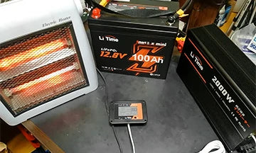 電気ヒーター稼働に必要なリン酸鉄リチウムイオンバッテリーの例