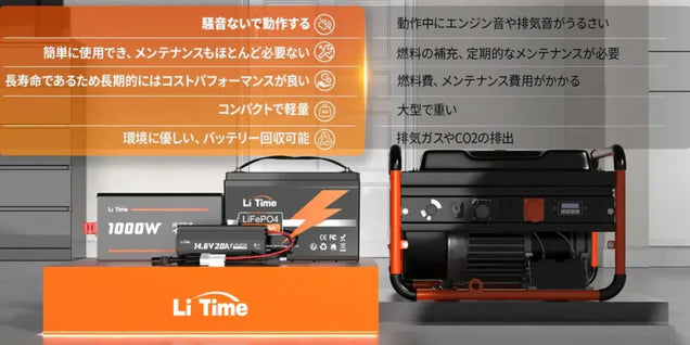蓄電池と発電機の徹底比較