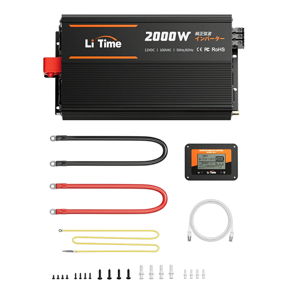 LiTime 12V 2000W 正弦波インバーター（DC-AC）