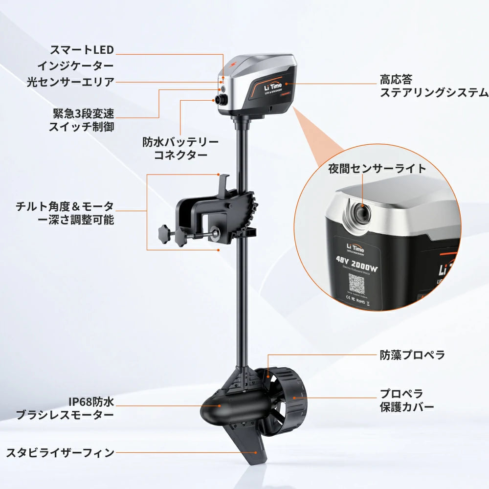 LiTime Argoseeker A2電動船外機構造