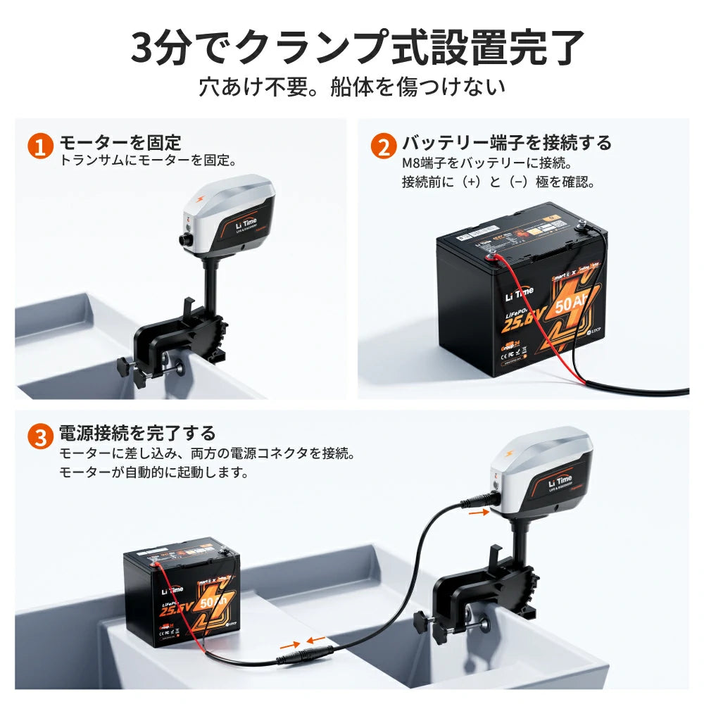 LiTime Argoseeker A1 動船外機セットアップは3分で完了