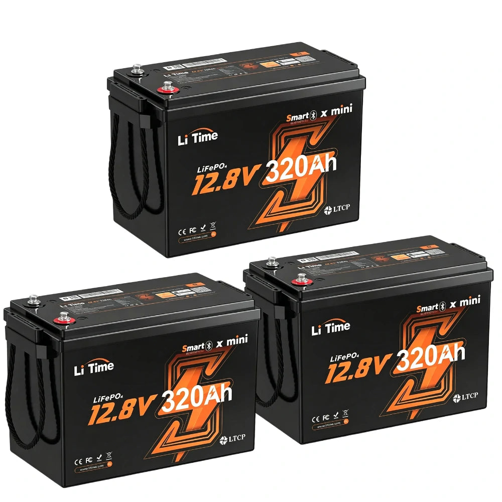 LiTime 12V320Ah Mini Bluetooth付きリン酸鉄リチウムイオンバッテリー