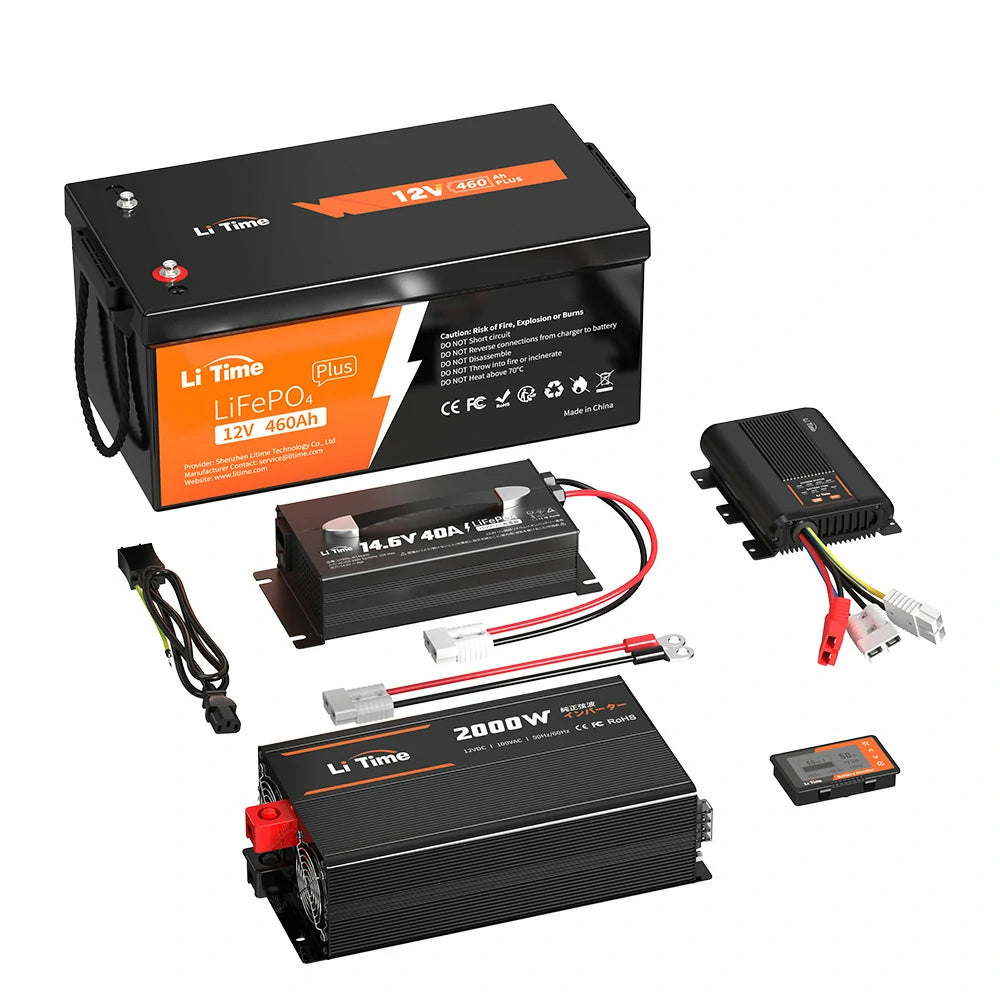 LiTime 12V460Ahリン酸鉄バッテリー 5888Whサブバッテリーシステム セット