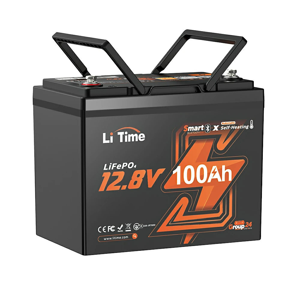 LiTime 12V100Ah Bluetooth&ヒーター付きバッテリー、スマート管理可能