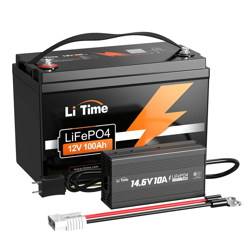 レノジー　LiTime リン酸鉄リチウムバッテリー　走行充電器　インバーター LiTime 12V 100Ah サブバッテリー用リン酸鉄リチウムイオン