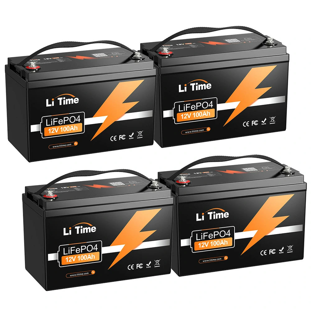 12Vバッテリー100Ah、家庭用でもアウトドアでも最適大容量バッテリー、4個セット