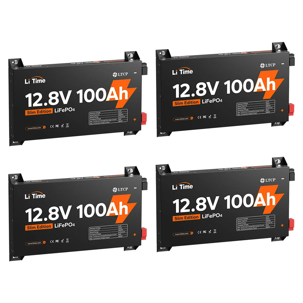 LiTime 12V 100Ah 超薄型リン酸鉄リチウムイオンバッテリー｜軽量・高