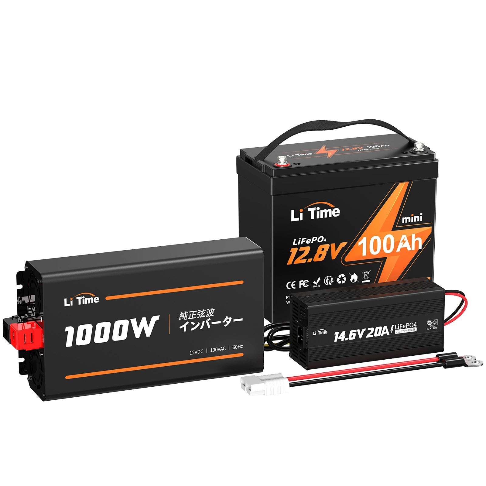 LiTime 12V 100Ahmini サブバッテリー用リン酸鉄リチウムイオン