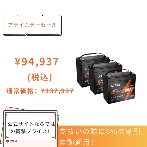 LiTime 12V100Ahmini リン酸鉄リチウムイオンバッテリー