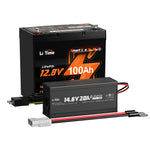 LiTime 12V 100Ah Xtra-Mini Bluetooth付きリン酸鉄リチウムイオ＋12V20A充電器