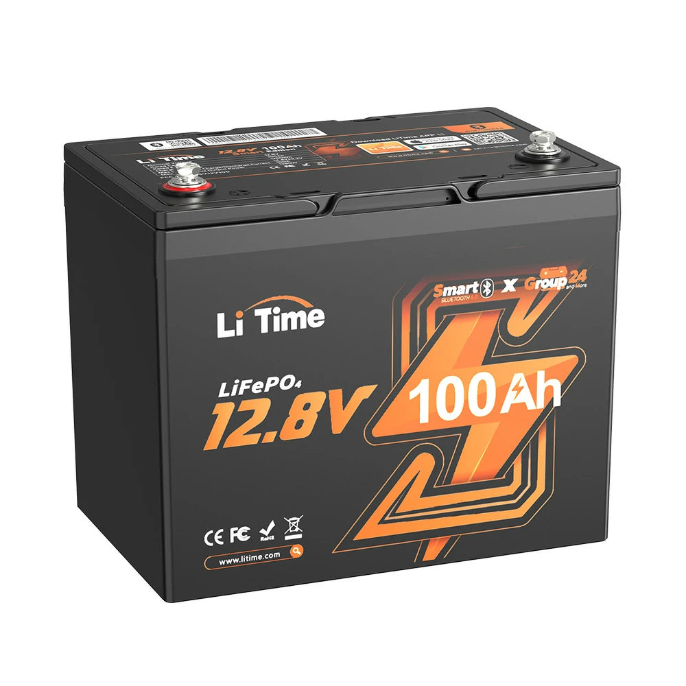 12Vバッテリー100Ah、小型化軽量化タイプ、スマート管理可能