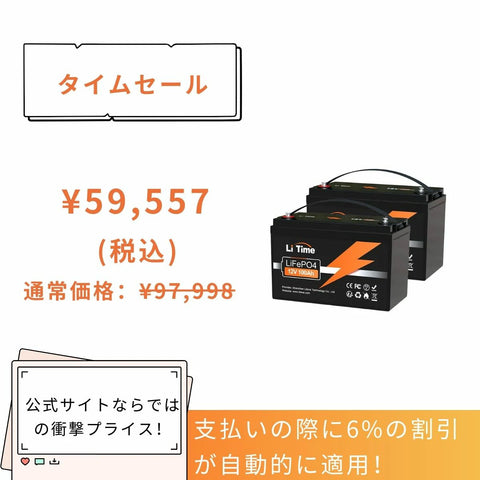 LiTime 12V 100Ah リン酸鉄リチウムイオンバッテリー