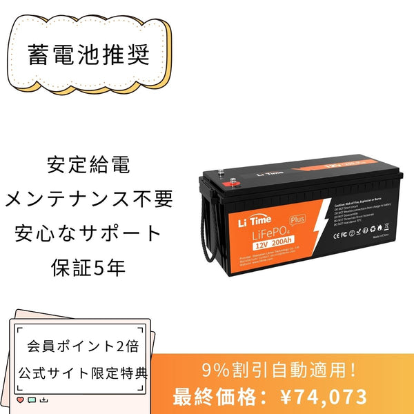 LiTime 12V 200Ah Plus LiFePO4 リン酸鉄リチウムイオンバッテリー 内蔵200A BMS - LiTime-JP