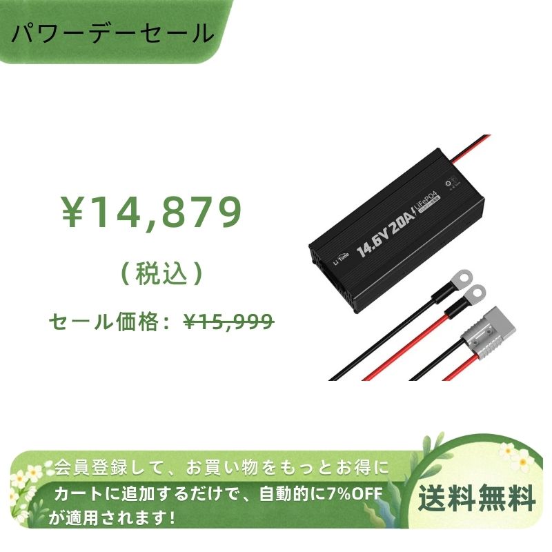 LiTime 12V 20A バッテリー充電器