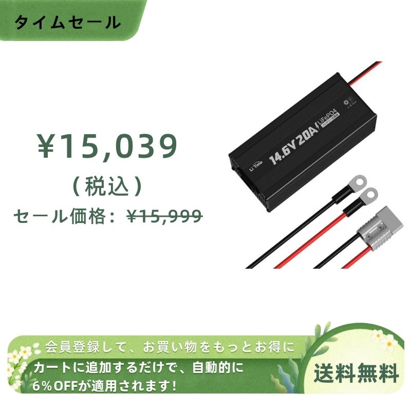 LiTime 14.6V 20A バッテリーチャージャー – LiTime-JP