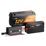 大容量バッテリーおすすめ、12Vバッテリー230Ah＋インバーター2000W＋LiFePO4対応充電器40A