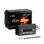 LiTime 12V 320Ah Mini Bluetooth付きリン酸鉄リチウムイオンバッテリー｜軽量で大容量の12Vバッテリー+12V40A充電器