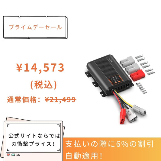 【14,573円限定、割引自動適用】LiTime 12V 40A走行充電器 1200