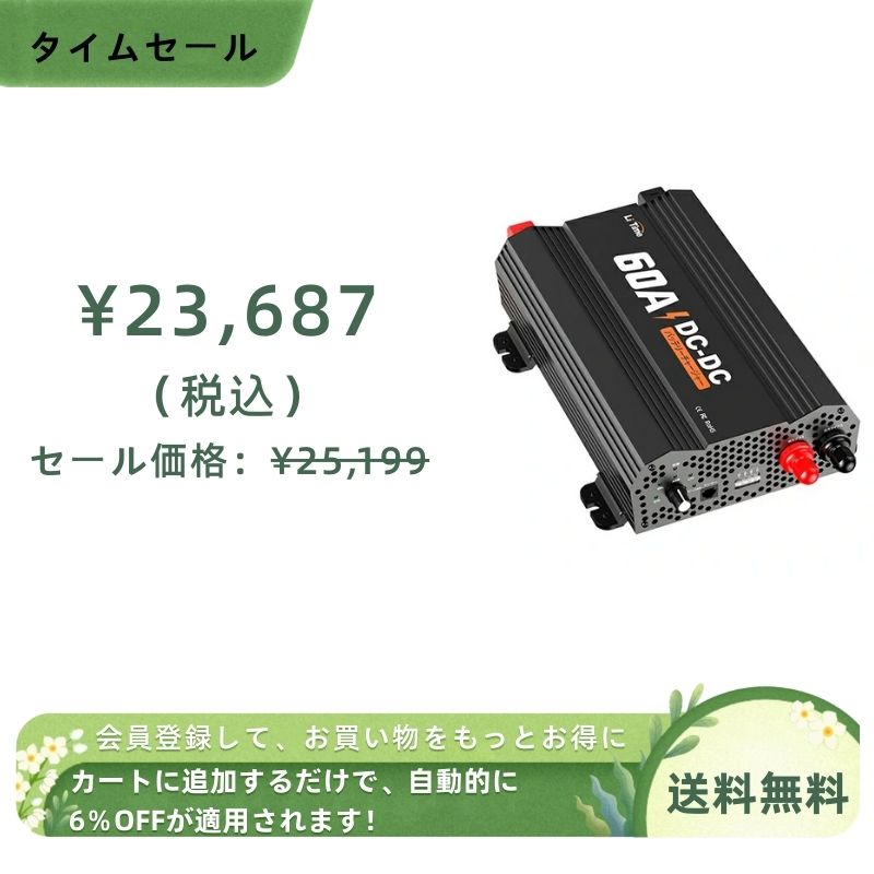 LiTime 12V 60A走行充電器