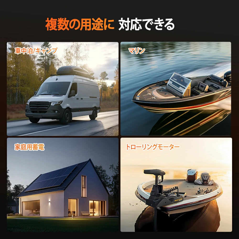 トローリングモーターなど用途に対応できるディープサイクルバッテリー140Ah