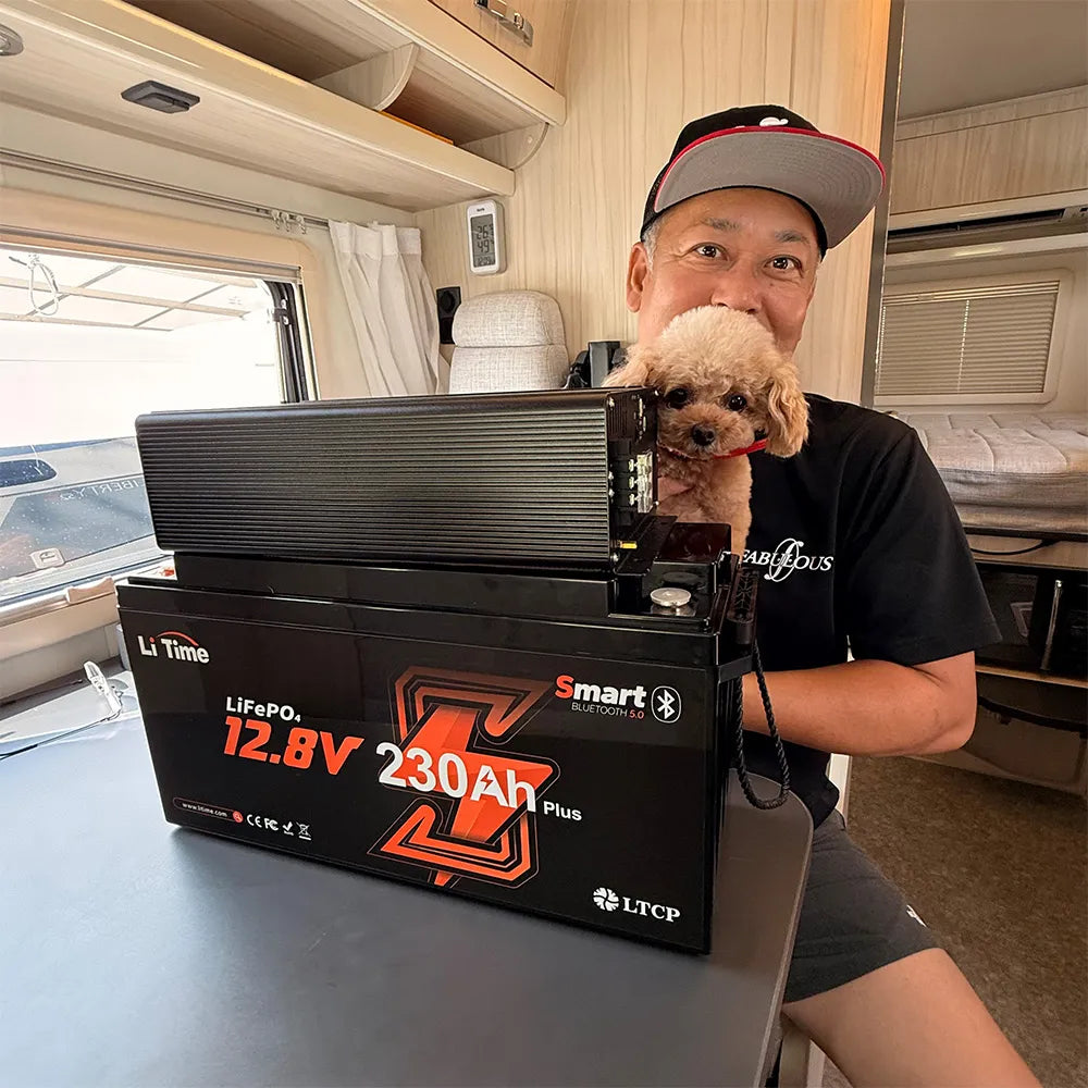 230Ah リン酸鉄リチウムイオンバッテリー＋2000Wインバーター