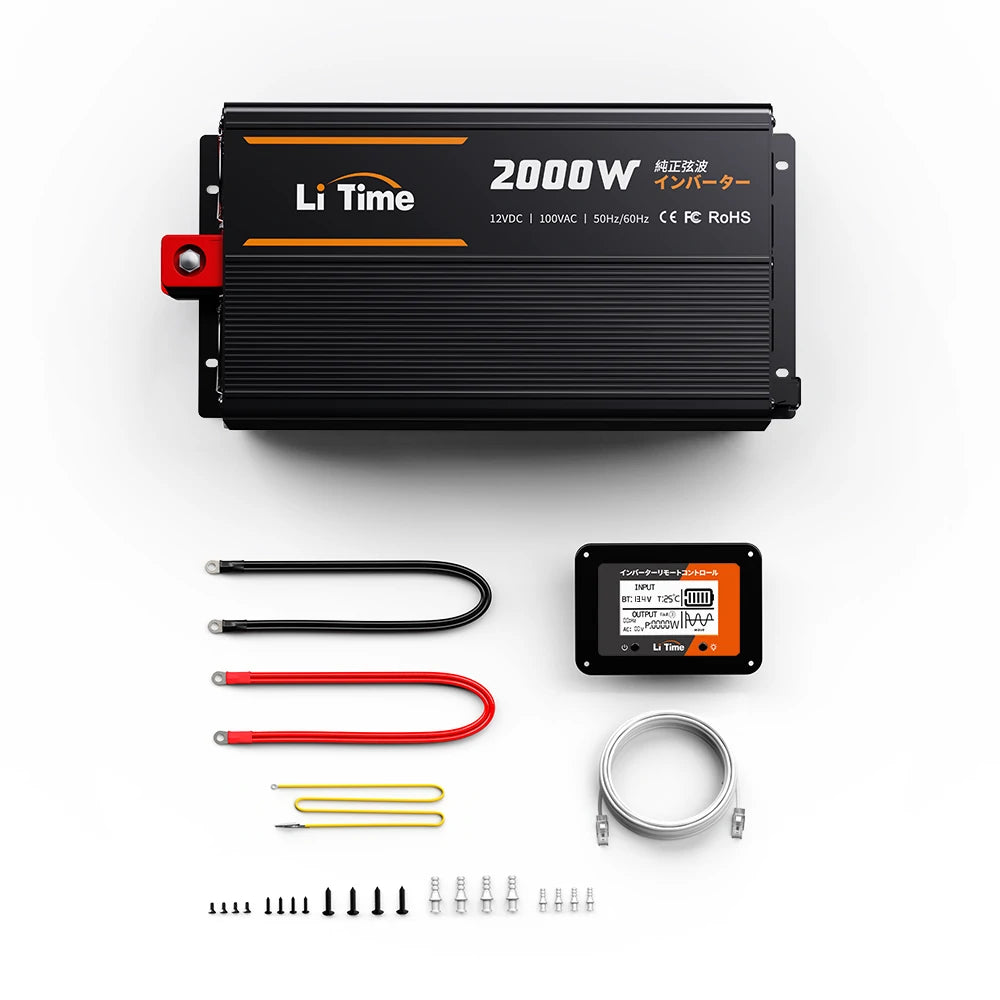 LiTime 12V 2000W正弦波インバーター｜高効率DC AC変換＆車中泊