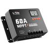 LiTime 60A MPPTチャージコントローラー本体、LCDディスプレイと操作ボタンを備えたソーラーチャージャーコントローラー