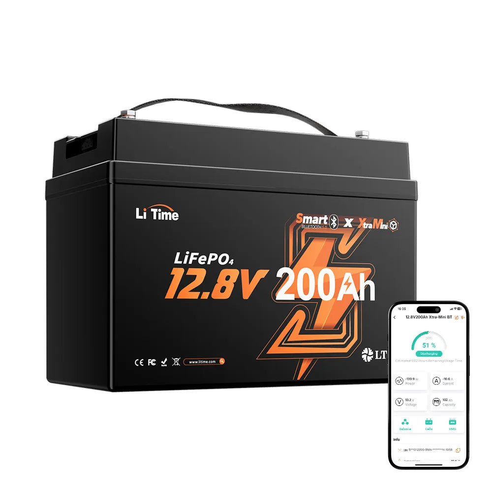 LiTime 12V 200Ah Xtra Mini Bluetoothバッテリー