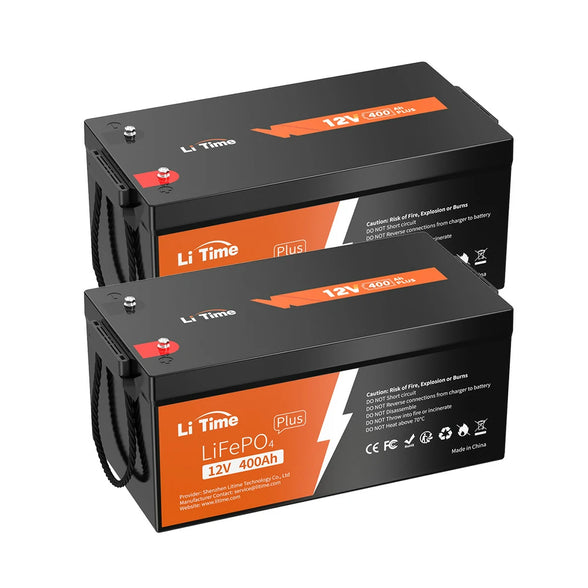 2台12V 400Ahサブバッテリー用リン酸鉄リチウムイオンバッテリー