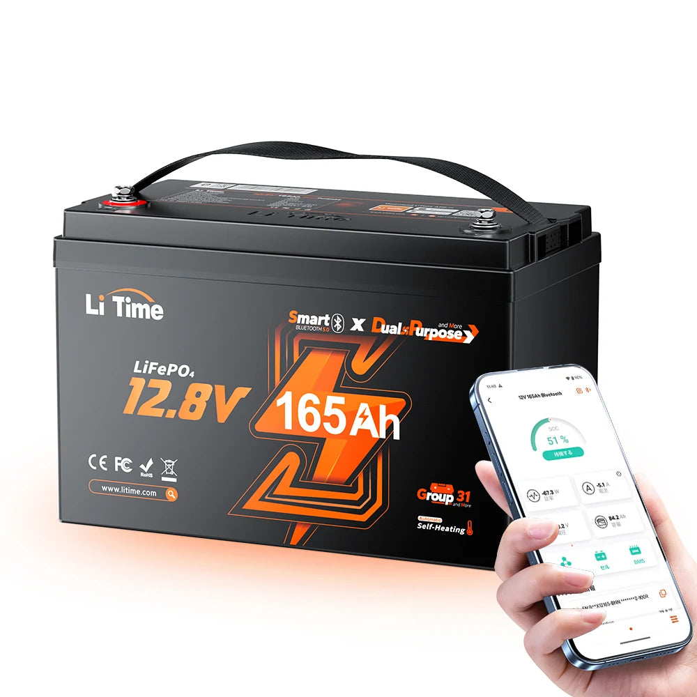 LiTime 12V 165Ah Bluetooth&ヒーター付きバッテリー