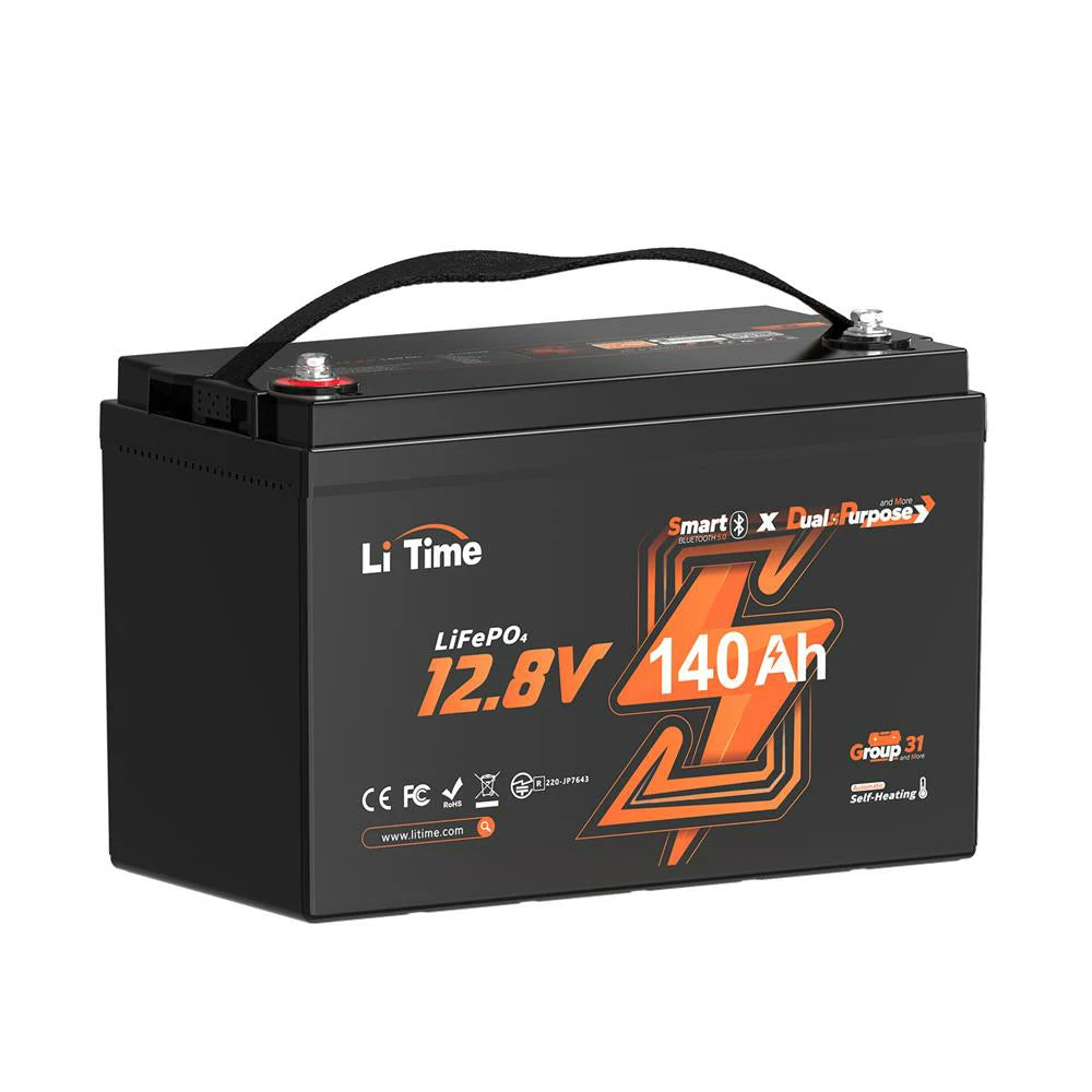 12V 140Ah Bluetooth＆加熱機能付きリン酸鉄リチウムイオンバッテリー – LiTime-JP