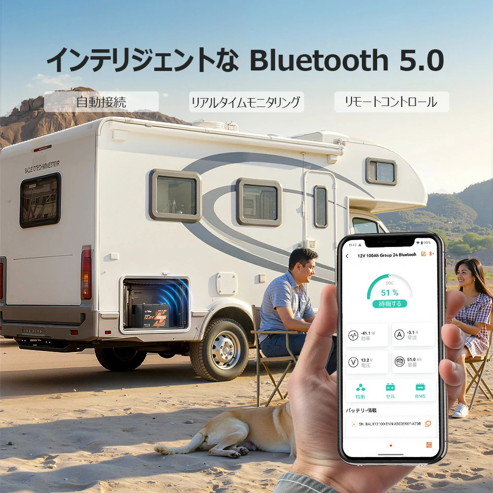 Bluetooth5.0によるスマート管理可能な12Vバッテリーおすすめ
