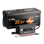 大容量バッテリーおすすめ、24Vバッテリー100Ah+LiFePO4対応充電器20A