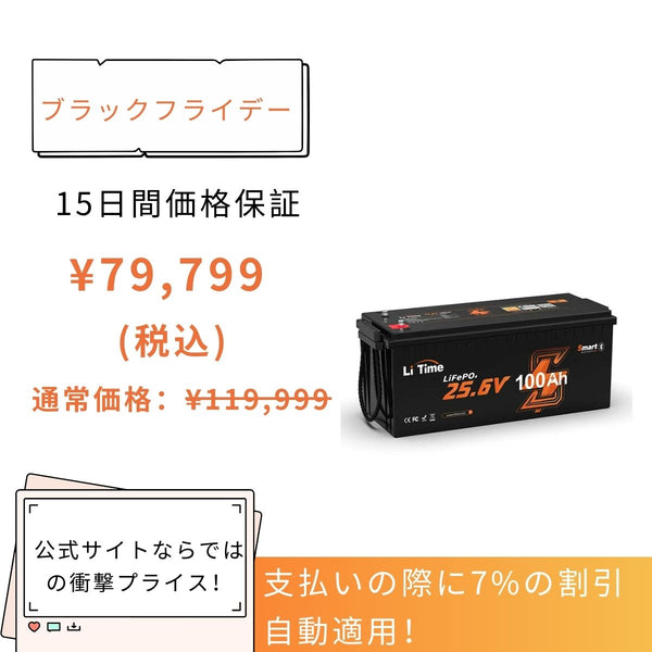 24V 100Ah Bluetooth内蔵 リン酸鉄リチウムイオンバッテリー – LiTime-JP