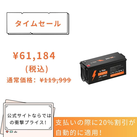 中古] バッテリー リチウムイオンバッテリー 24V 100Ah ジャンク