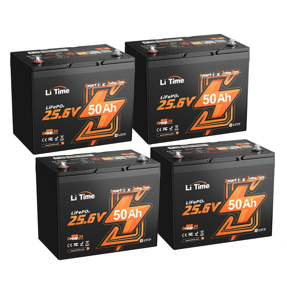 24V50Ah Bluetoothバッテリーおすすめ、4個セット