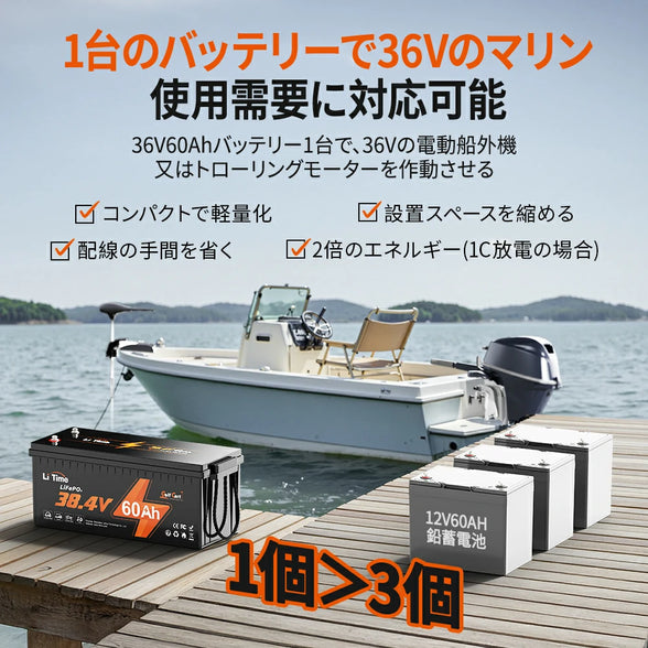 高性能・高品質の36Vマリン用バッテリー