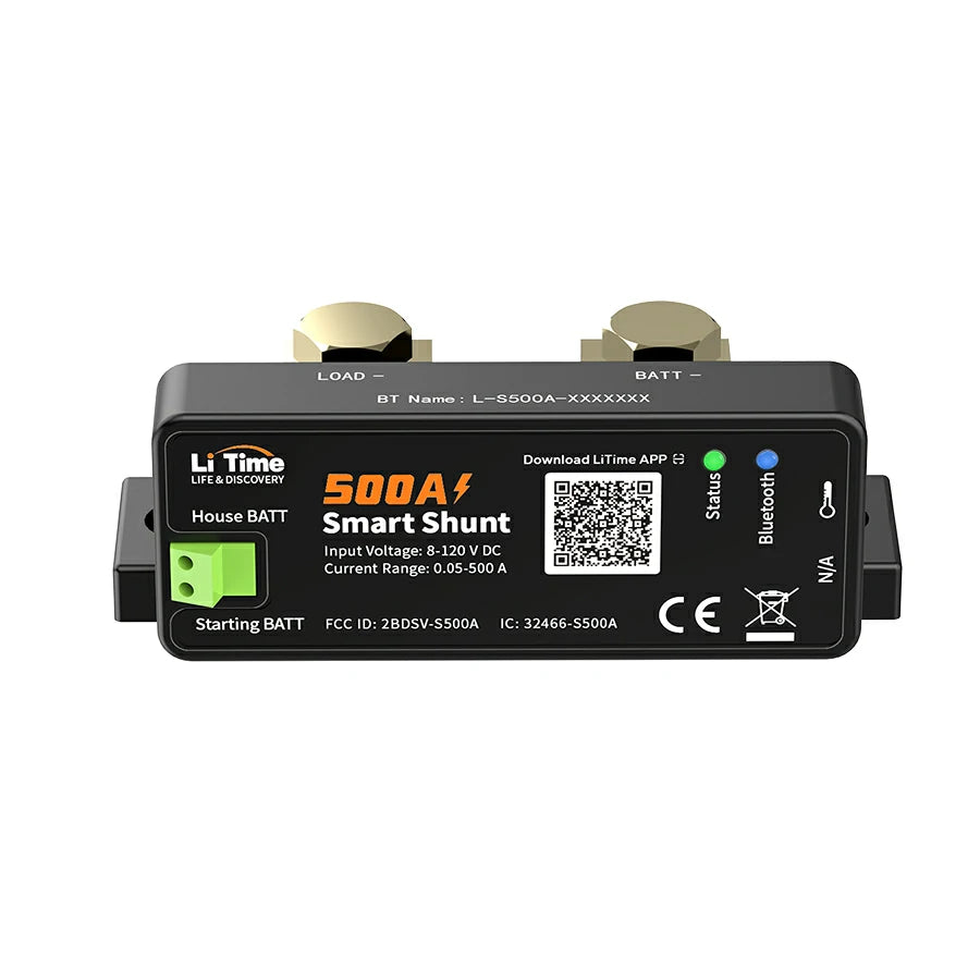 LiTime 500A スマートバッテリーモニター（シャント） Bluetooth対応 | オフグリッド用リアルタイム監視