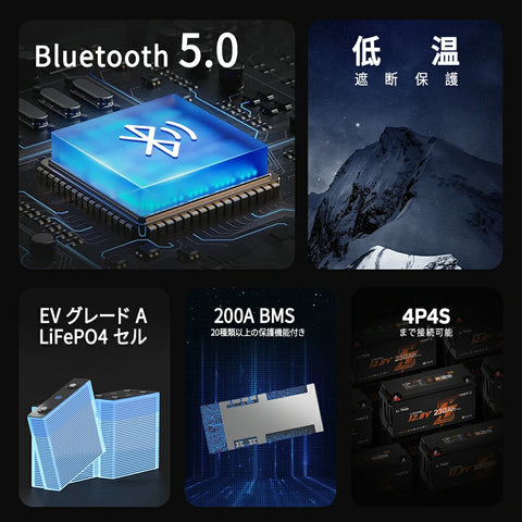 12V230Ah Bluetooth内蔵 リン酸鉄リチウムイオンバッテリー