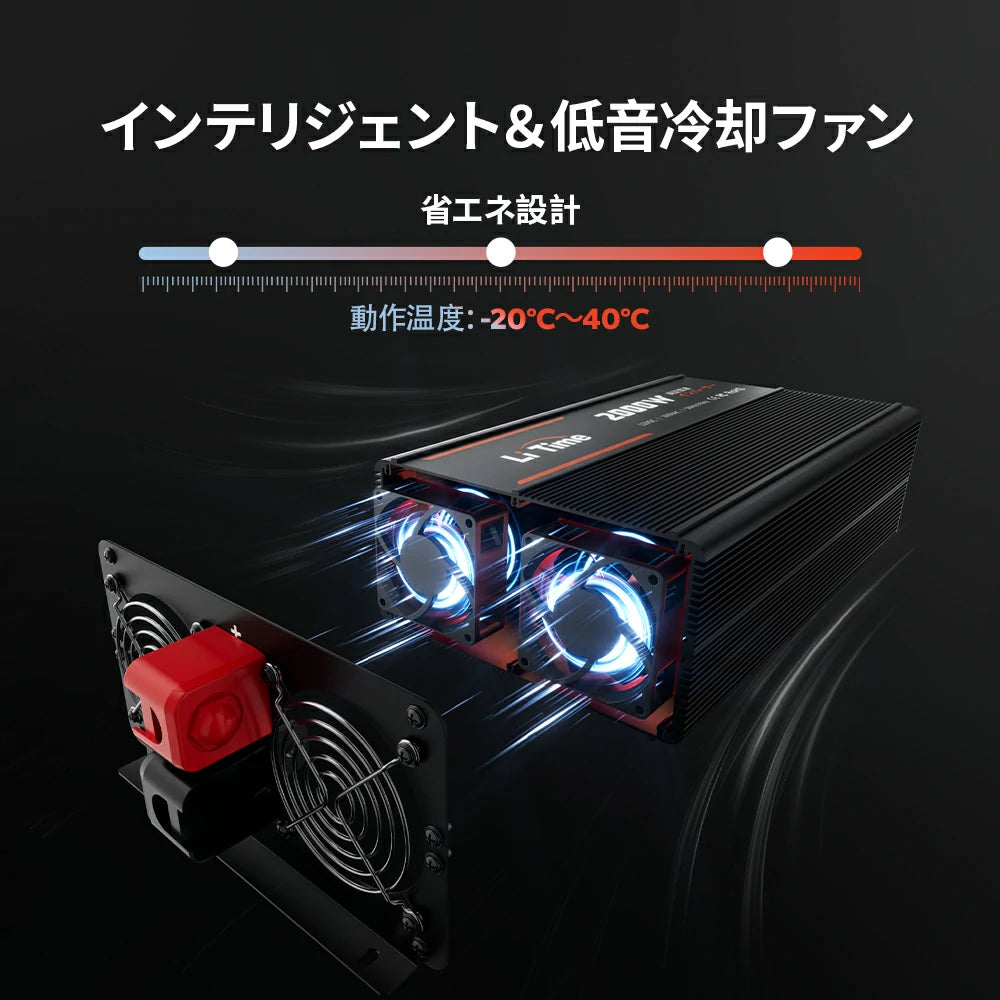 LiTime 12V 2000W 正弦波インバーター（DC-AC）