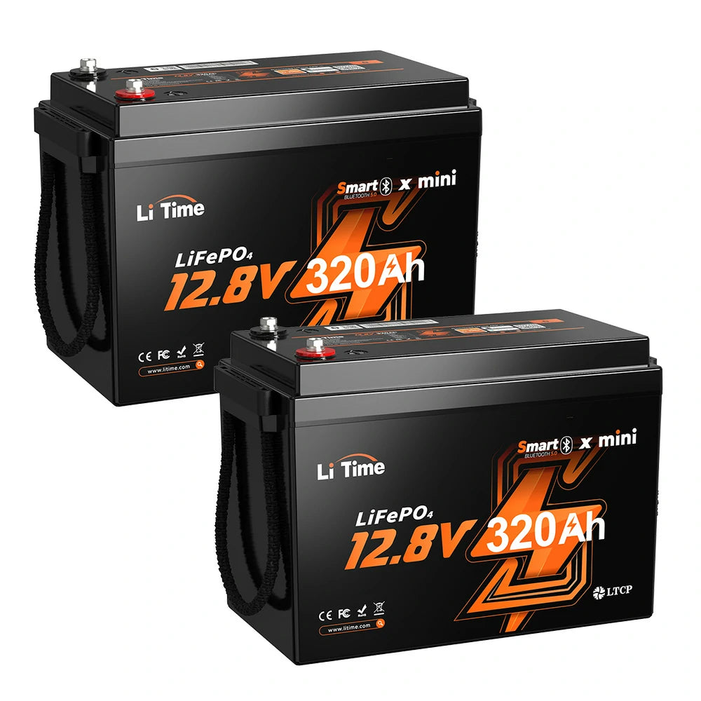 LiTime 12V320Ah Mini Bluetooth付きリン酸鉄リチウムイオンバッテリー