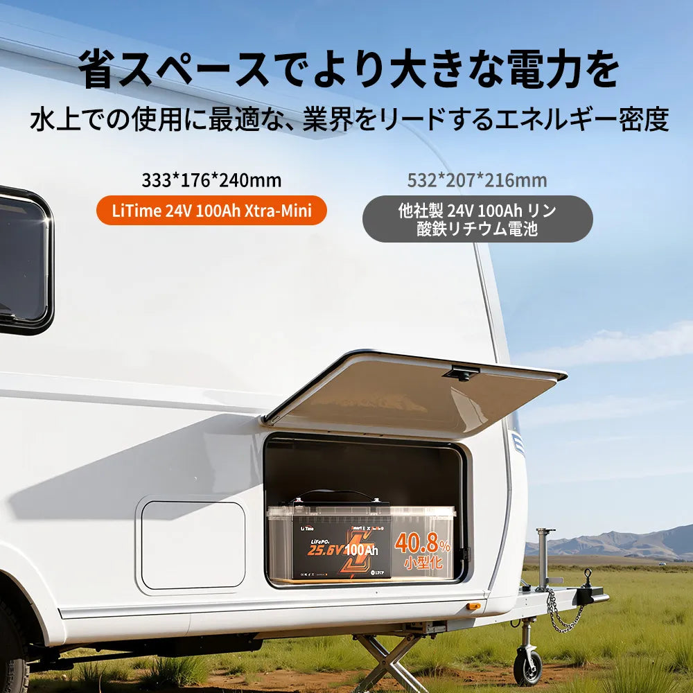 24V100Ah Bluetooth付きエレキモーターバッテリー