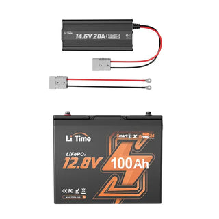 大容量バッテリーおすすめ、12Vバッテリー100Ah+LiFePO4対応充電器