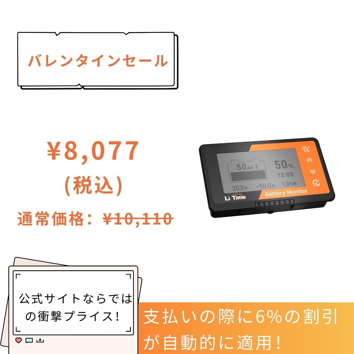 LiTime バッテリー モニター​は8,077円