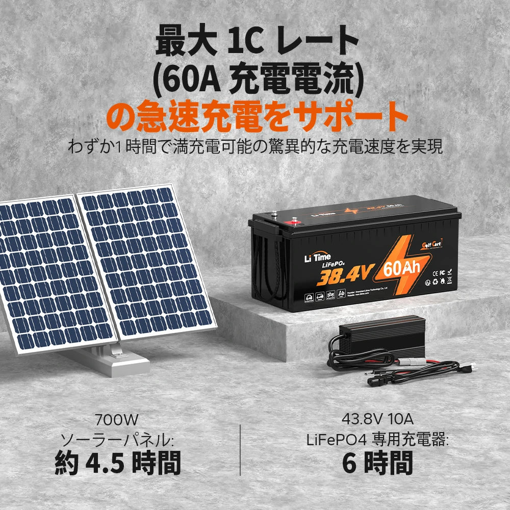 LiTime 36V 60Ah リン酸リチウムイオンバッテリー