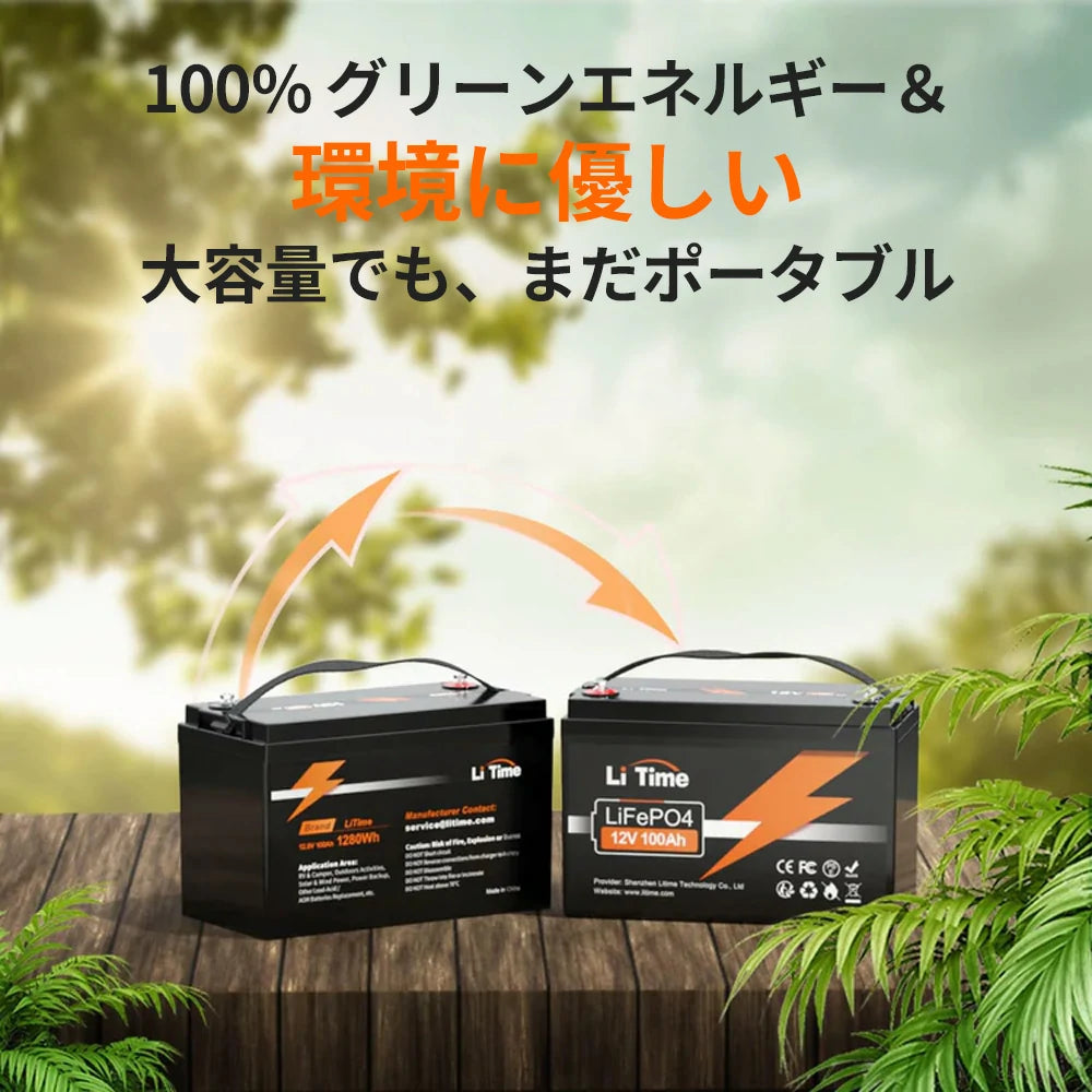 LiTime 12V 100Ah サブバッテリー用リン酸鉄リチウムイオン LiTime 12V 100Ah サブバッテリー用リン酸鉄リチウムイオン