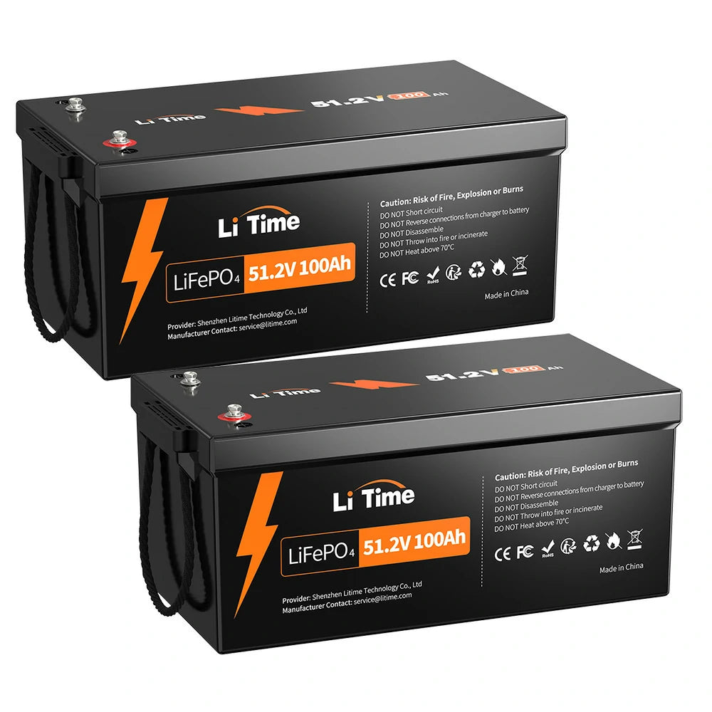 LiTime 51.2V 100Ah蓄電池太陽光用リン酸鉄リチウムイオンバッテリー